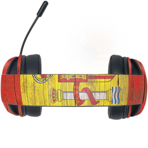 Spain Flag Dark Wood Razer Kraken X Skin